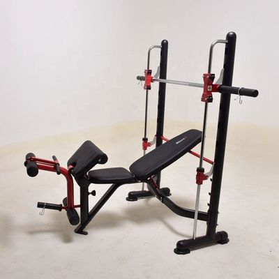 Equipamento de ginástica masculino vermelho Squat Rack Pesos levantamento banco de exercícios