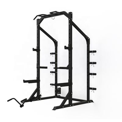 Treinador Multifuncional Smith Machine Cable Crossover Gym com e design cinza/preto
