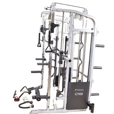 Equipamento de estação multifunção preta para exercícios e treinamento de força no ginásio em casa