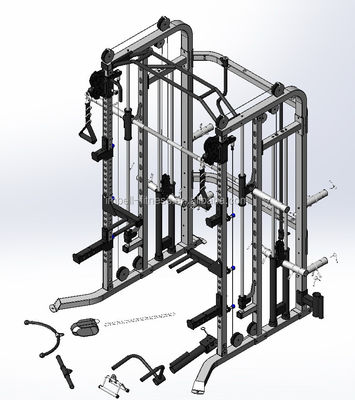 2 camadas de revestimento espesso cinza/preto Smith Machine Multi Home Gym para o seu treino em casa