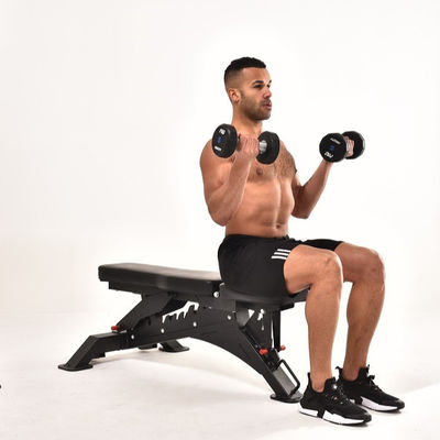 Banco ajustável de ginásio para exercícios de fitness multifunção em tamanho 1210x742x450mm