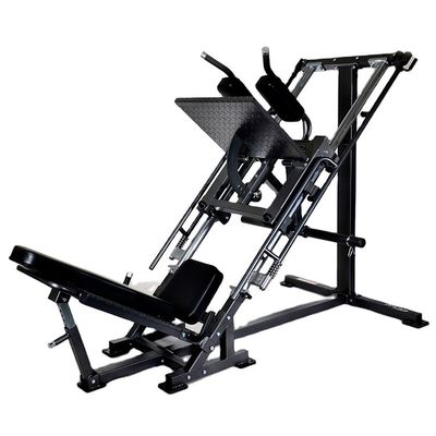 Equipamento de ginástica multifuncional para fitness leg press e hack squat em cinza/preto