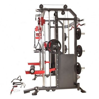 2024 Homens Preto Matt 3 em 1 Fitness Power Rack Multifuncional Treinador Smith Machine