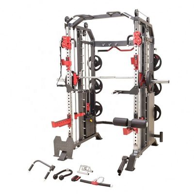 2024 Homens Preto Matt 3 em 1 Fitness Power Rack Multifuncional Treinador Smith Machine
