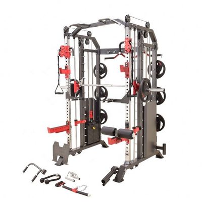 2024 Homens Preto Matt 3 em 1 Fitness Power Rack Multifuncional Treinador Smith Machine
