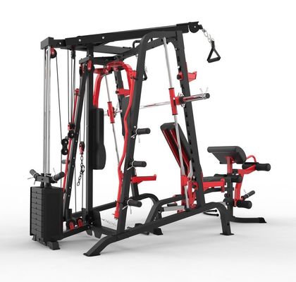Equipamento de ginástica Máquina Smith Multifunção Cinza/Negra Com Empilhadeira Para Casa