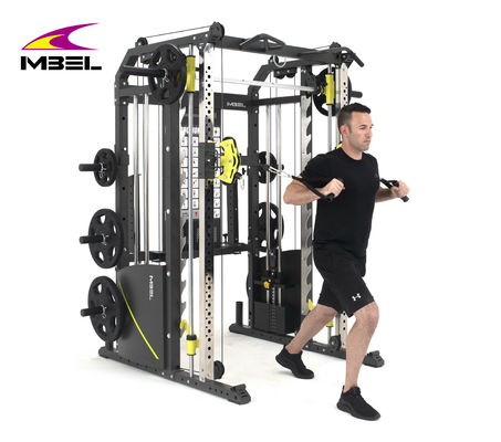Multi Função Fitness ajustável Cable Fitness Squat Rack com 90Lbs peso empilhadeira