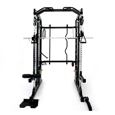 Desenho personalizado Metal cinza prateado tudo em um treinador máquina Smith para exercícios em casa