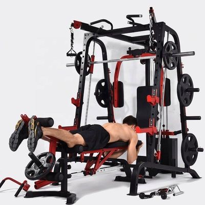 Treinador multifuncional com Smith Machine Squat Rack para Treinamento de Força Unisex