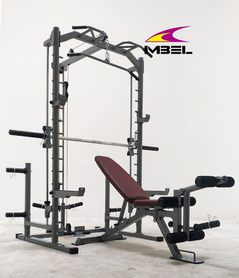 Unisex ajustável Funcional Treinador Power Gym Equipamento Smith Machine Squat Rack com Lat puxar para baixo e cabo crossover