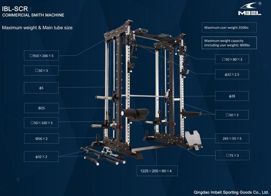 Multi Função Integrado de ginástica Treinador de musculação Ginásio Smith Máquina Squat Rack Power Rack