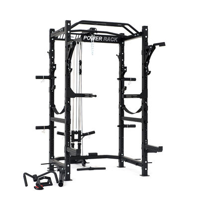 Barbell dobrável, agachamento, power rack, gaiola com traseira traseira e 360o para ginástica em casa.
