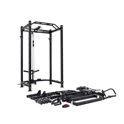 Barbell dobrável, agachamento, power rack, gaiola com traseira traseira e 360o para ginástica em casa.
